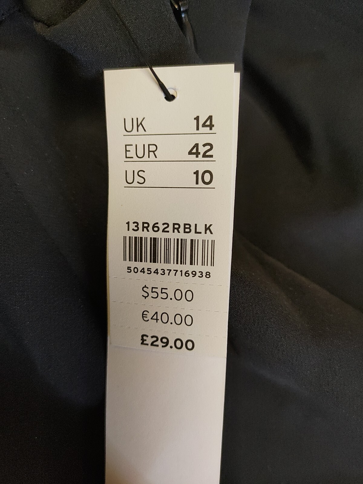 RRP £29 Size 14 Topshop Crop Top Black image 5