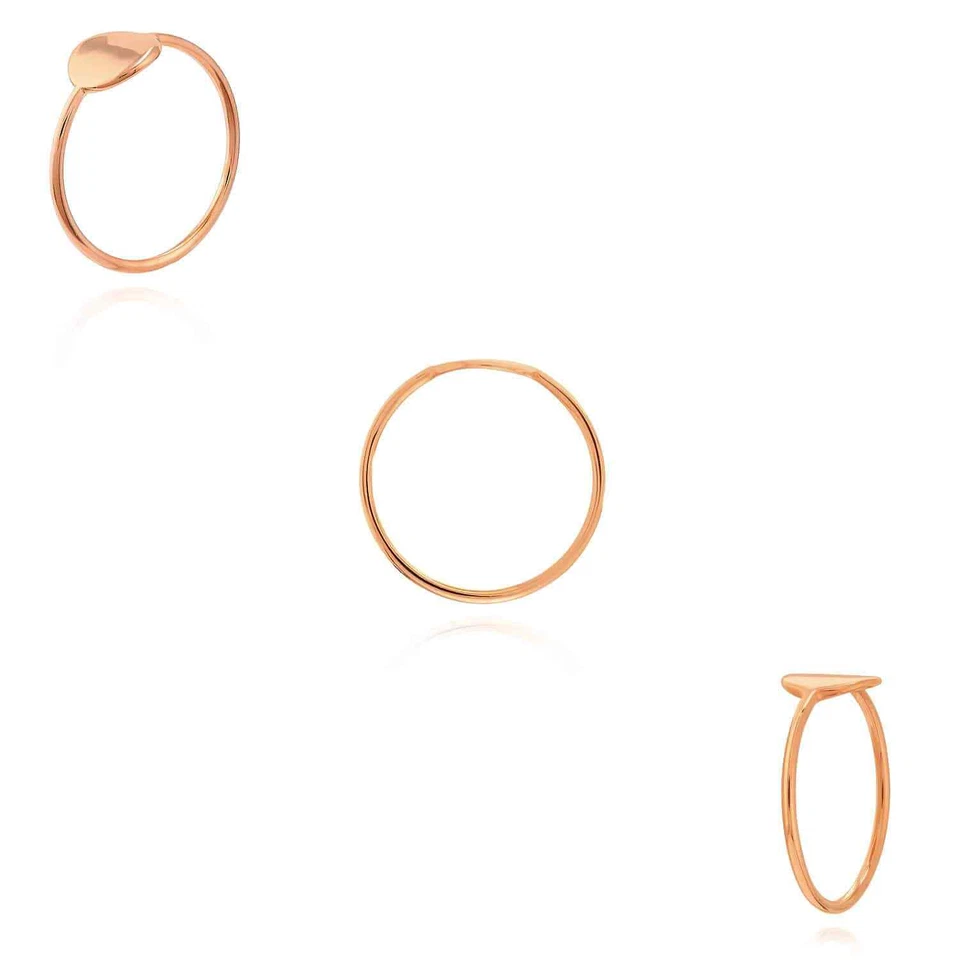 14K Gold Yellow White Rose Round Disc Band Cocktail Ring - Image 4 of 4