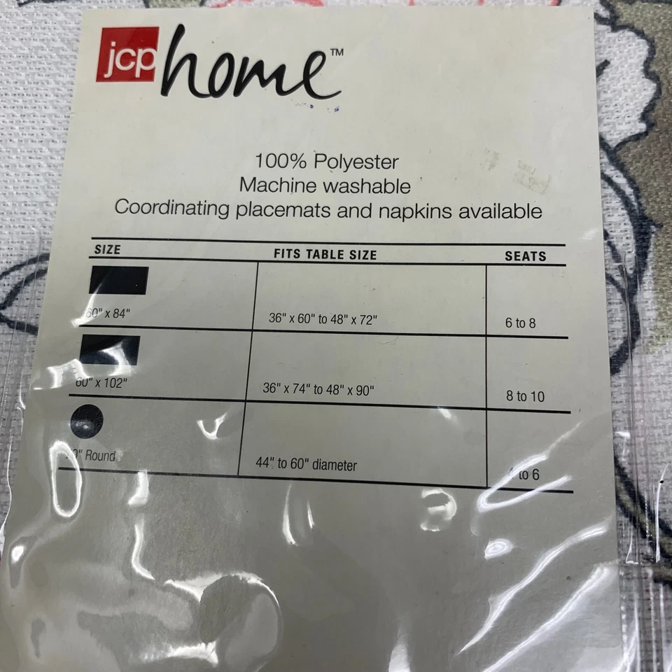 NEW JCP Home Poppy Floral Rectangular Tablecloth 60" x 84" J.C. Penney Farmhouse - Image 4 of 4