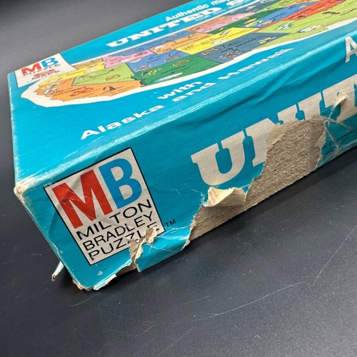 Vintage Map of the United States Puzzle Milton Bradley 1961 2 Sided Complete - Picture 7 of 12