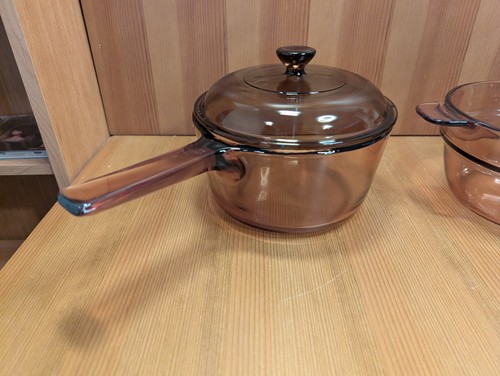 Corning Vision Ware 3 Stück Bernstein 1,5L Doppelkochtopf Soßenpfanne V-20-B mit V-1,5-C Deckel - Bild 12 von 14