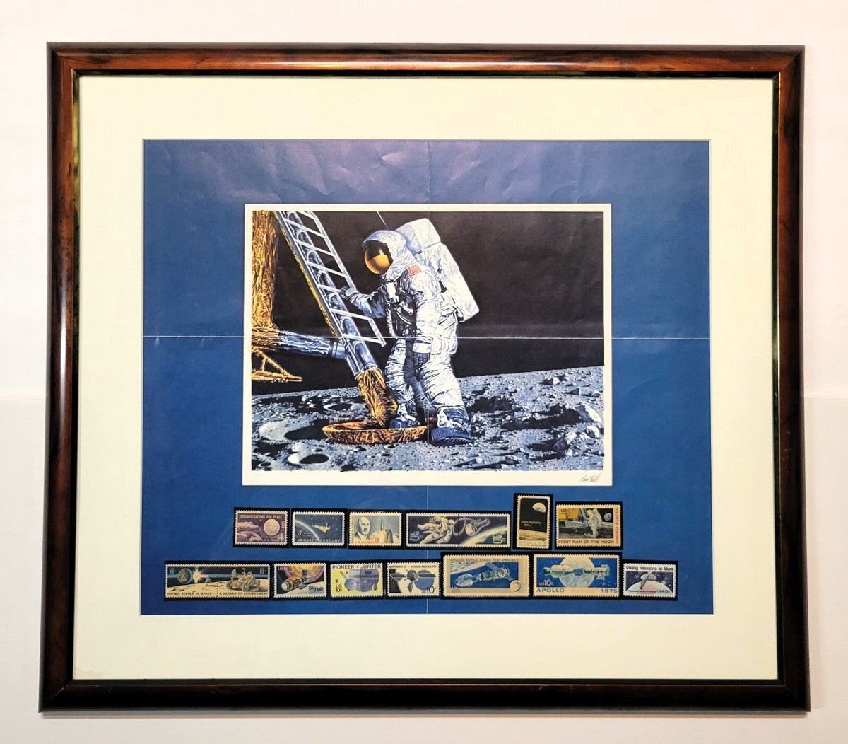 1979 Moon Landing Paul Calle Signed Commemorative Lithograph