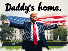 Daddy's Home Donald Trump 2024 MAGA White House Metal Fridge Magnet 3x4 7394