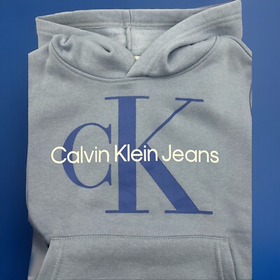 NWT Calvin Klein Jeans Boys Fleece Pullover Hoodie / Sweatshirt, Size L (14-16)