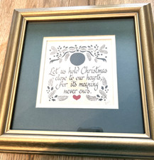 Vtg Framed Scherenschnitte Designs with Scissors Christmas Meaning 1990 Framed