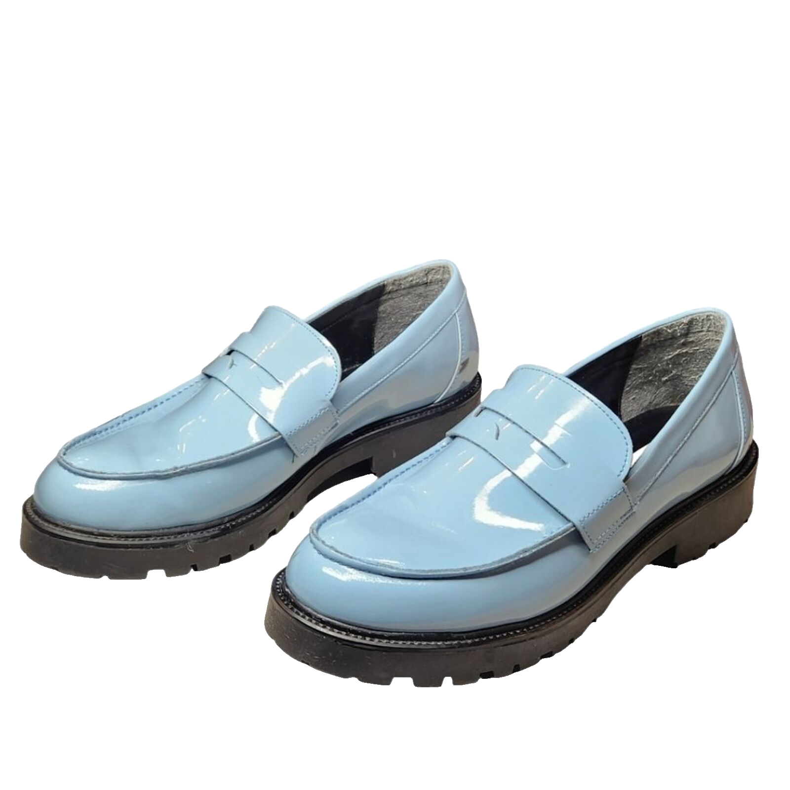 Steve Madden Mocassino Lotto Bambino Blu Ecopelle Verniciata Vegan Platform Grosso 11