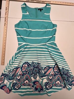 As U Wish Dress women's Large Jade Casual Sleeveless, floral