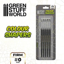 Silicone Brush 0 BLACK FIRM - 5pcs - Color Shaper Clay Sculpting - Green Stuff
