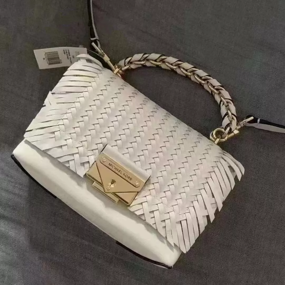 Michael kors woven leather bag sale