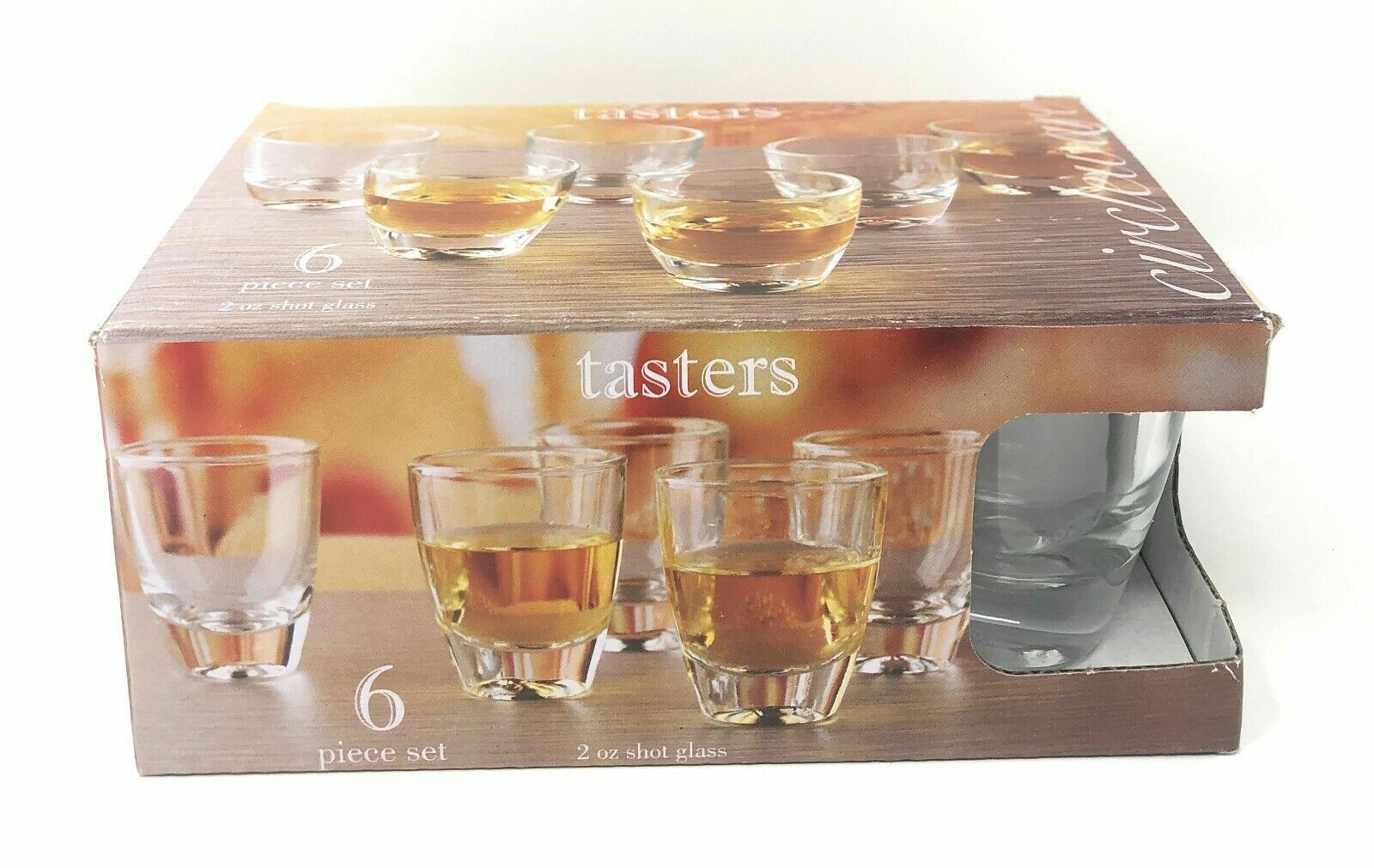 NIB Circleware Tasters Shot Glasses Set of 6 2 oz each Heavy Base (2