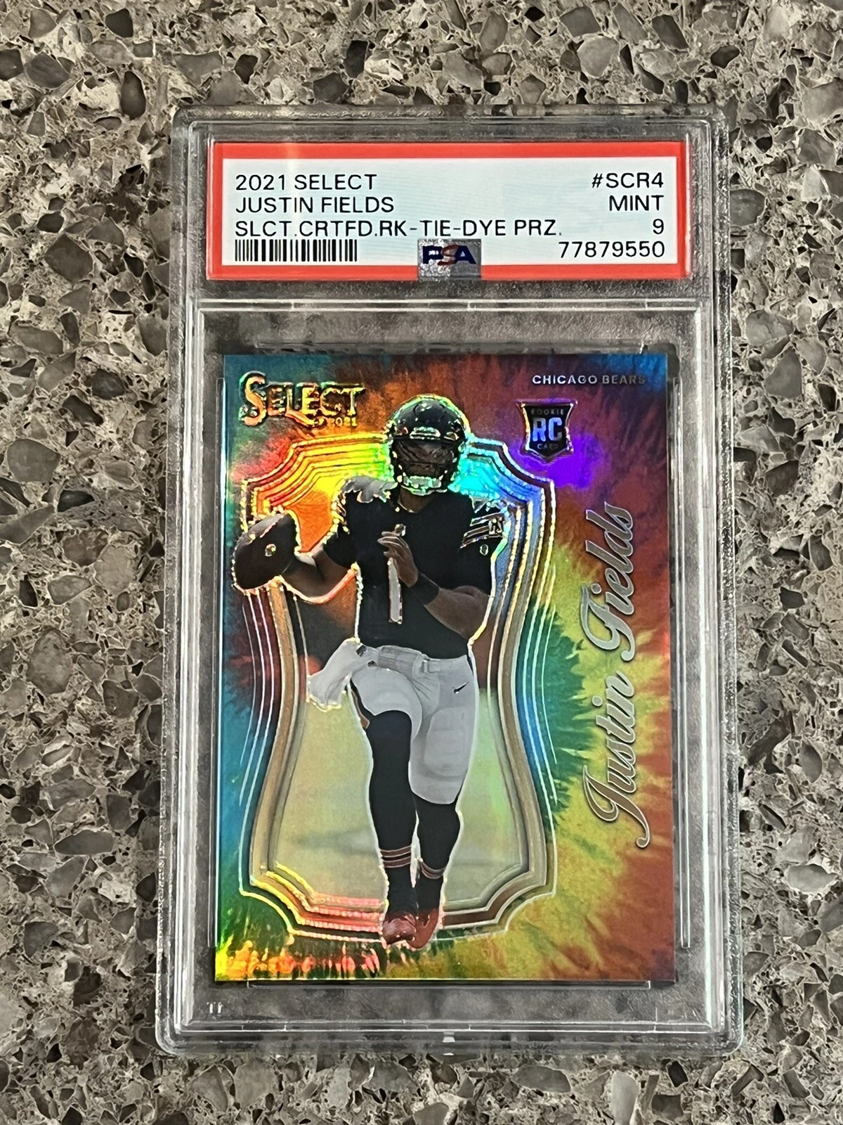 Justin Fields Panini Select Select Certified Rookies #SCR4 Tie-Dye Prizm
