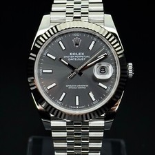 Rolex Datejust 41mm Oystersteel White Gold Slate Dial 126334 Full Set