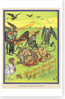 Winged Monkeys Capture The Cowardly Lion W. W. Denslow Wizard Of Oz Poster 15