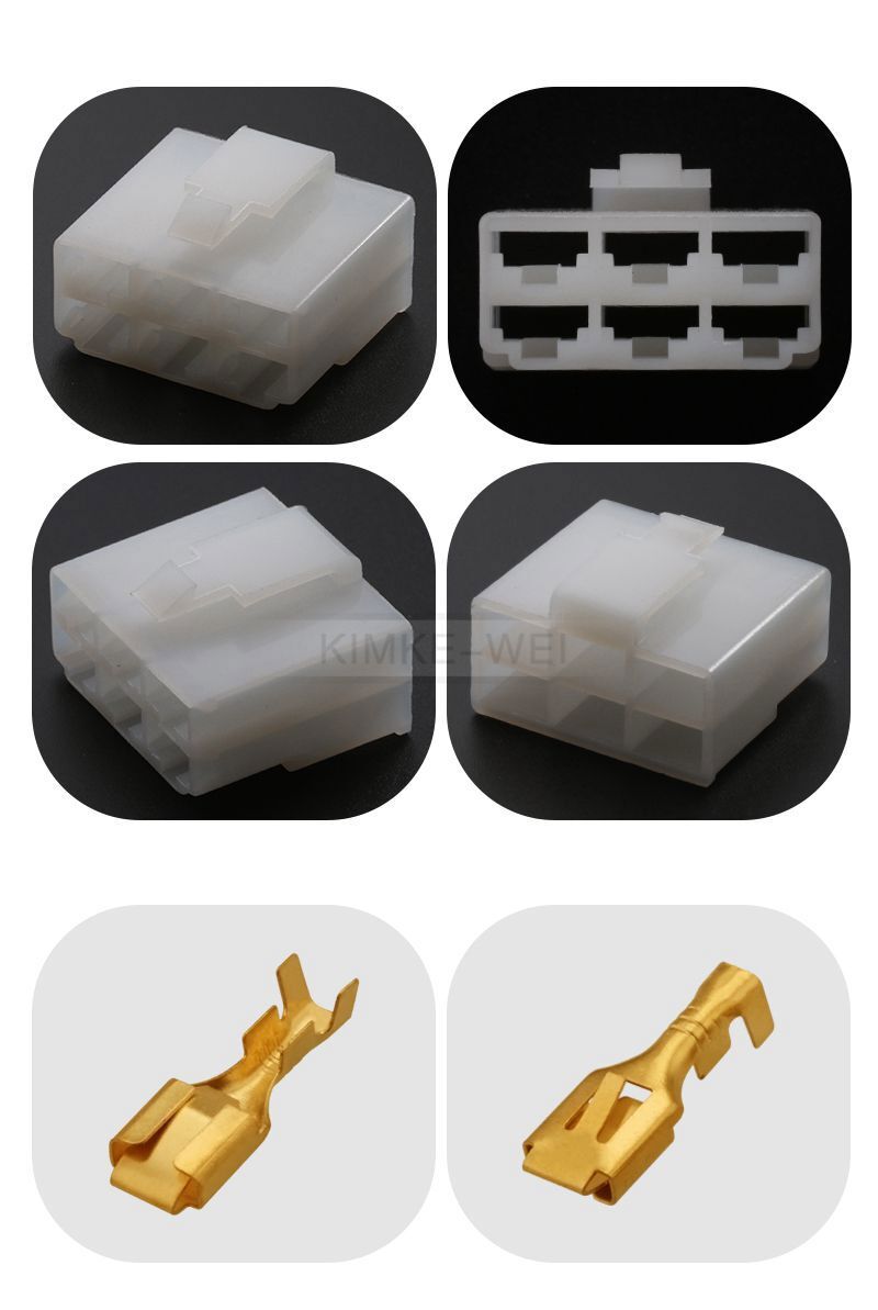 6 Pin/Way 6.3mm Electrical Multi Connector Plug Kit For Car Motorcycle ...