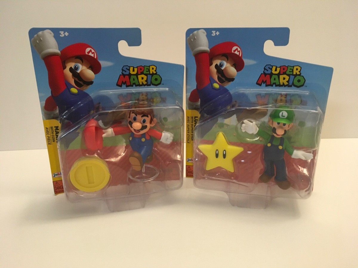 SUPER MARIO WITH COIN & LUIGI WITH SUPER STAR NINTENDO