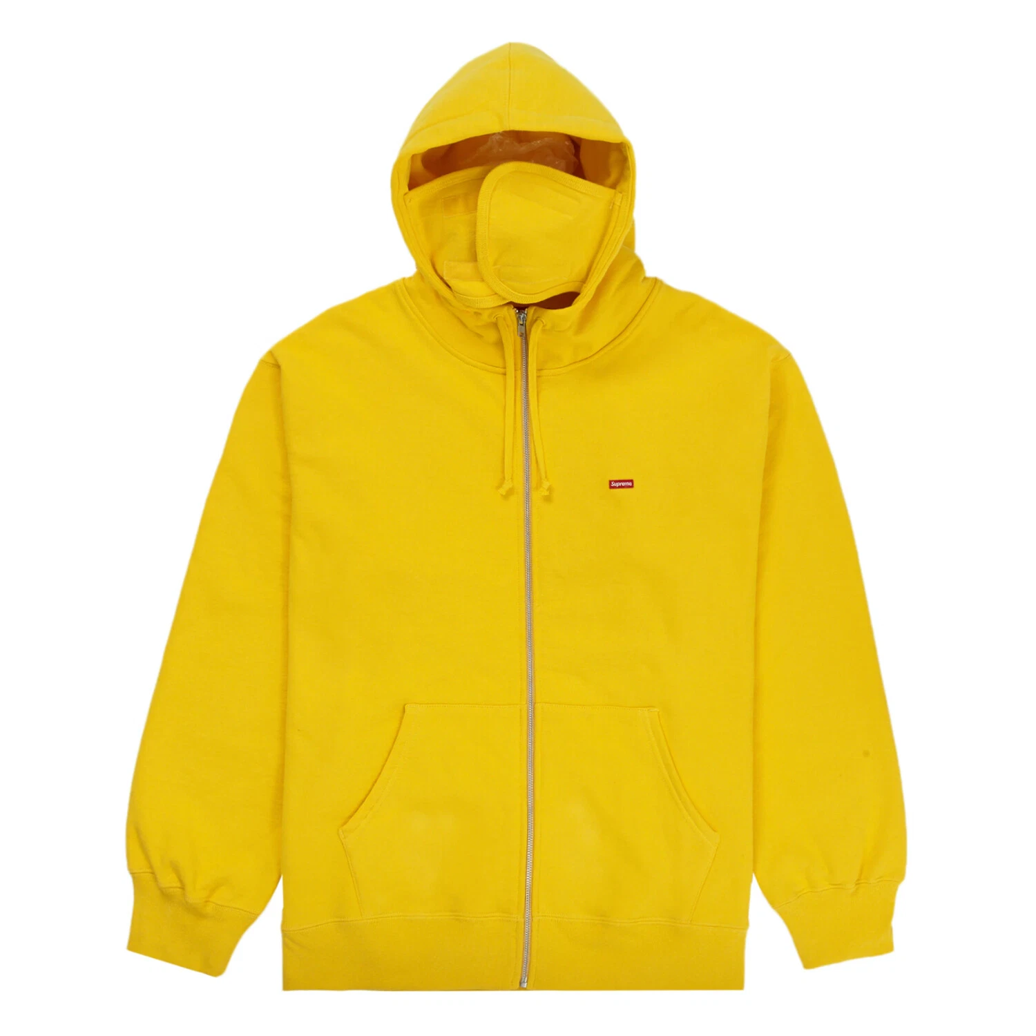 Sweat à capuche zippé jaune Supreme Small Box Facemask