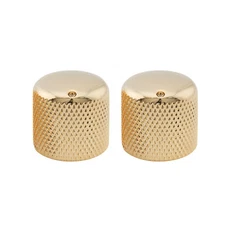 Musiclily Pro 2Pcs Gold Inch Steel Dome Push-on Knob 18mm w/ Dot For USA Guitar