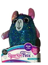Sparkle Pets Lucy th Llama Sequined Stuffed Animal, 6 inch Plush Pal BLUE