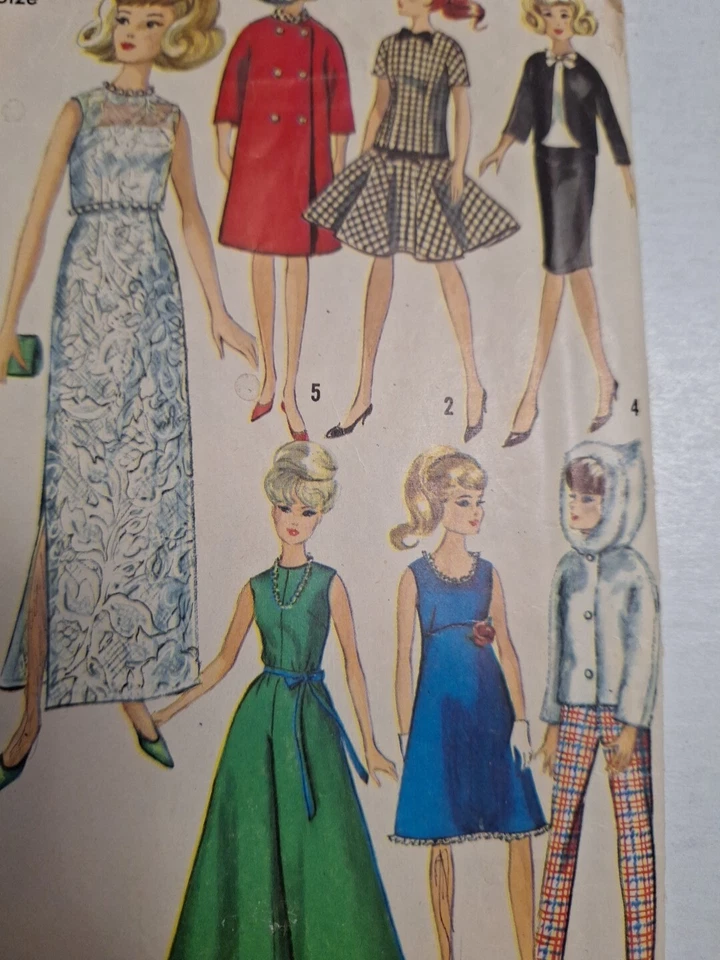 Clothing Fashion Doll 11 1/2" NO JUMPSUIT Simplicity 6208 Sewing Pattern Cut VTG - Image 2 of 4