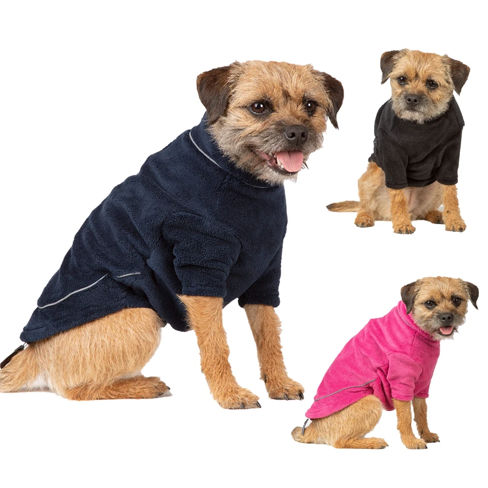 Rydale Peluche Polar Perro Jersey Cremallera Completa Mascota Cachorro Abrigo Suéter Ropa 3 Colores