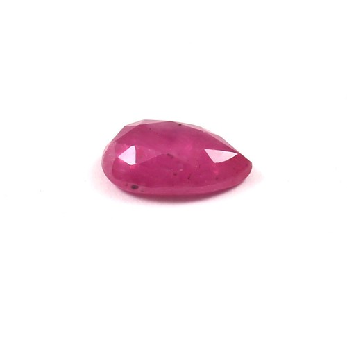 1.60 CT Natural CERTIFIED Ruby Glassfilled Loose Pear Flatback Rose Cut Gemstone - Picture 5 of 5
