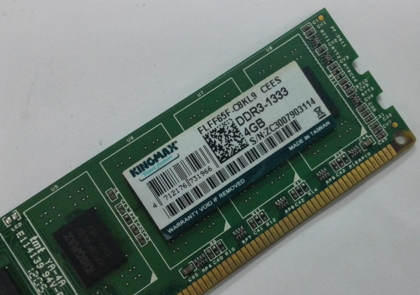 KINGMAX 4 GB memoria desktop DDR3 1333 MHz RAM 2R x 8 FLFF65F-C8KL9 ...