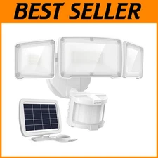 Energy-Saving 3-Head LED Solar Security Lights with 15ft Cable - Modern Style