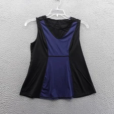 Ruby Ribbon Shaping Tank Top Medium Black Blue Women Athleisure Stretch