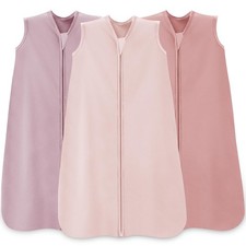 Wrrernsin Baby Sleep Sack 6-12 Months,100 Cotton TOG 0.5 Medium, Pink