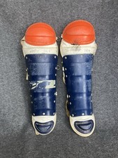 VTG Rawlings 76C-1 BOYS Catcher’s Shin Guards Blue Orange USA Made 1970s ISSUES