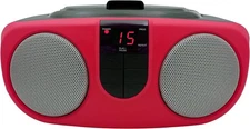 PROSCAN ELITE Portable Cd Player with Am/FM Radio Boombox (Red) Red 