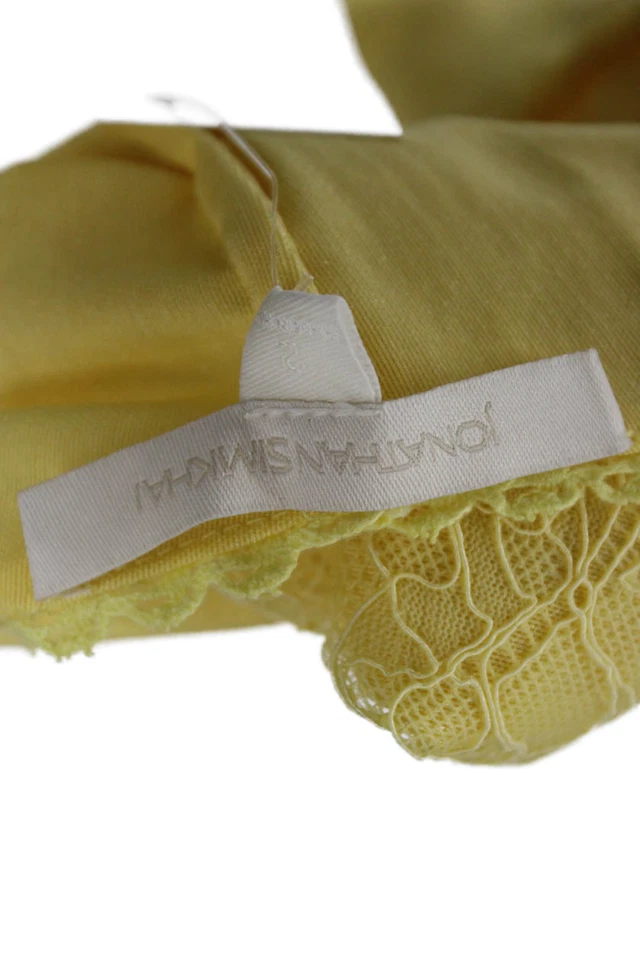 Body Jonathan Simkhai Mujer Geométrico Cuello Redondo Manga Corta Amarillo Talla 2 Foto 4 de 4