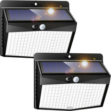 Peasur Solar Lights Outdoor Garden, Upgraded Wireless 168LED Solar Security Ligh