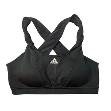 Adidas Sports Bra Womens L Black AA4425 Crossback Keyhole Performance Activewear