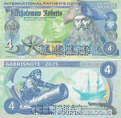 Wales 4 Doubloons 2025 Fantasy Pirate Bartholomew UNC Gabris Matej CANCELED - Image 1 of 4