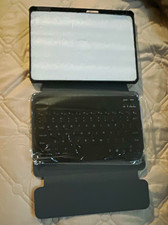 Universal 10 in Tablet Keyboard Folio Case, Synthetic Leather Cover, Black