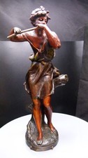 Antique spelter figurine named the Improvisateur by Ernest Justin Ferrand, c1900