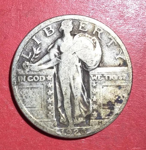 1928D US Standing Liberty SILVER Quarter! "Denver" Mint! Good! Old Coin!