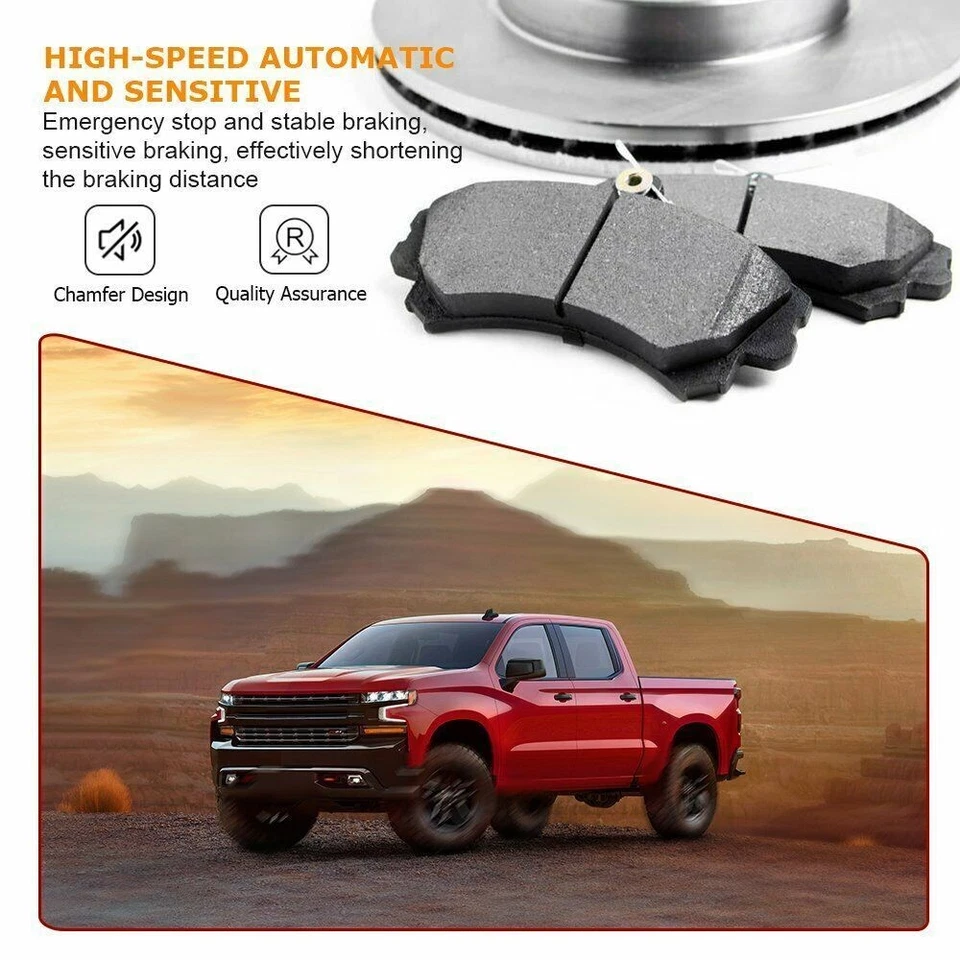 Front Rear Brakes Rotors Brake Pads For Dodge Grand Caravan Journey Ram C/V - Image 4 of 4