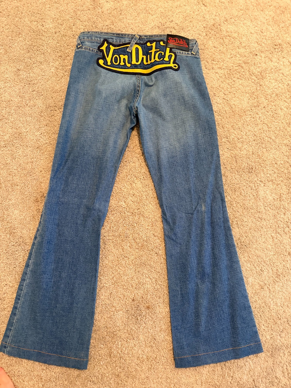 Rare Von Dutch Sz 29 Vintage Back Patch  Jeans Distressed Wide Leg
