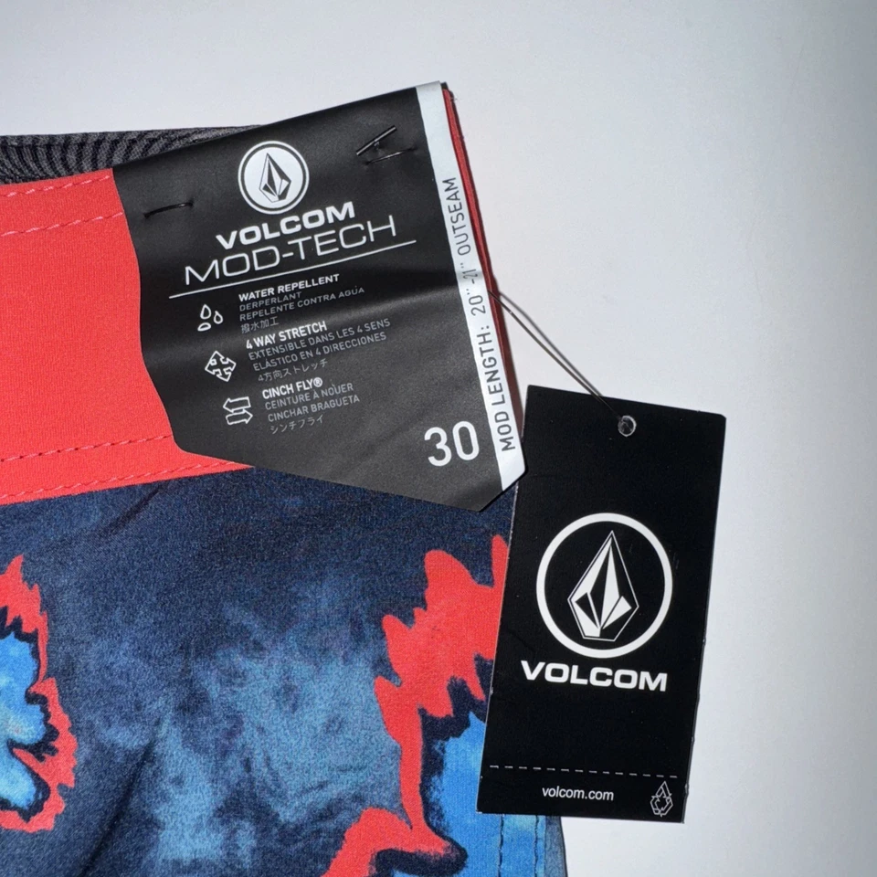 NWT Mens Volcom July 4th Mod-Tech 20 Broadshorts Swim Surf Board Shorts ~ 30 - Image 2 of 4