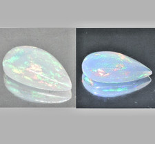 SUPERB Natural Fire Opal 15x9mm Pear Cab. AAA Moving Iridescent Play of Colours