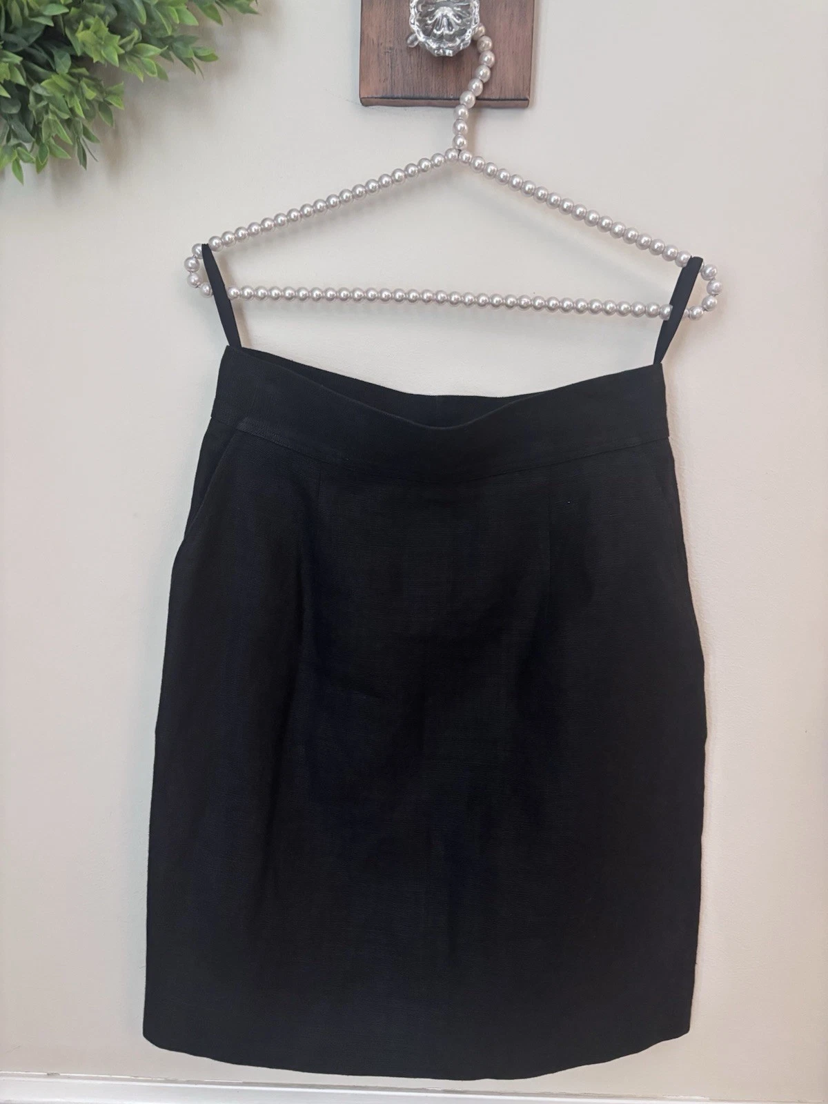 Vintage Patrick Kelly Paris Womens Black Skirt Linen Size Small 28" Waist