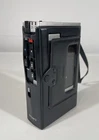 Sony TCM-111 Cassette Corder Silver Metal W/Case Parts Repair only Vtg Player