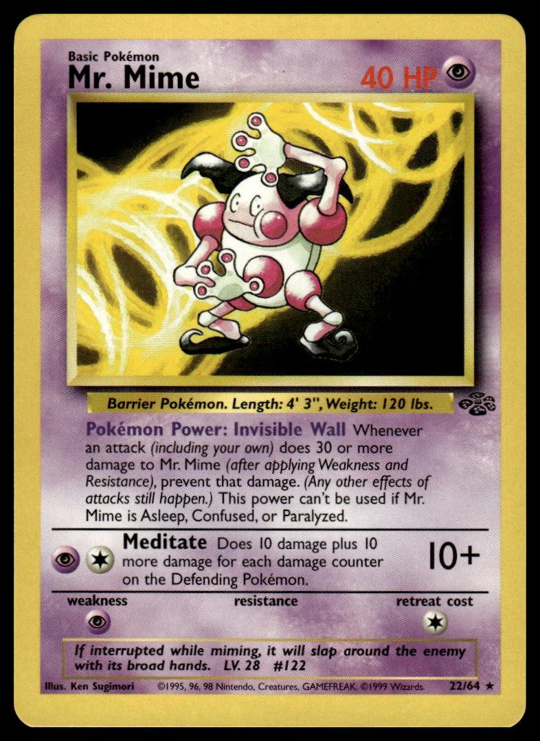Mr. Mime #22/64 Pokemon Jungle Near Mint or Better - Pokemon Card