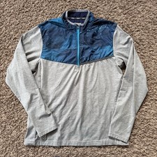 Men's ZOOT 1/4 Zip Long Sleeve Biking Running Top Shirt Grey Blue Medium