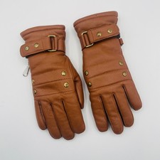 Vtg Sta-Soft DeerSkin Leather Gloves Womens Lined Adjustable Luxury Brown 6-6.5