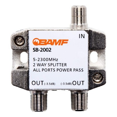 BAMF 2-Way Coax Cable Splitter Bi-Directional MoCA 5-2300MHz TV Internet