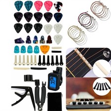65pcs Guitar Tuning Accessories Kit Capo Tuner Guitar Strings Picks Repair Tool