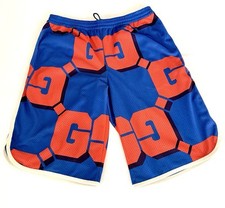 1400 GUCCI READY TO WEAR GG PRINT MESH BASKETBALL SHORTS SIZE LARGE